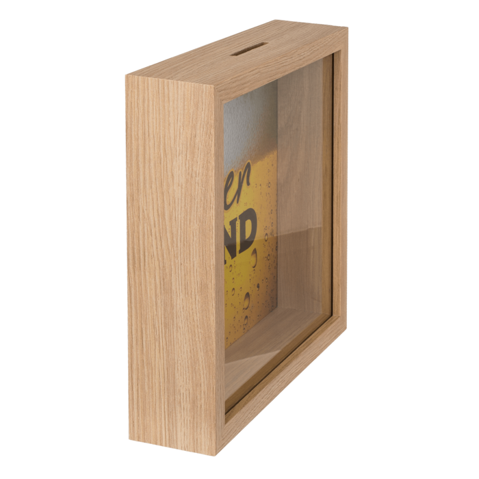 Spaarpot Beer Fund 20x20 cm hout