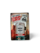 Metalen mancave reclamebord Route 66 Gas Station met reliëf 20x30 cm