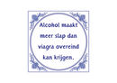 Delfts Blauw tegeltje Alcohol 15x15 cm