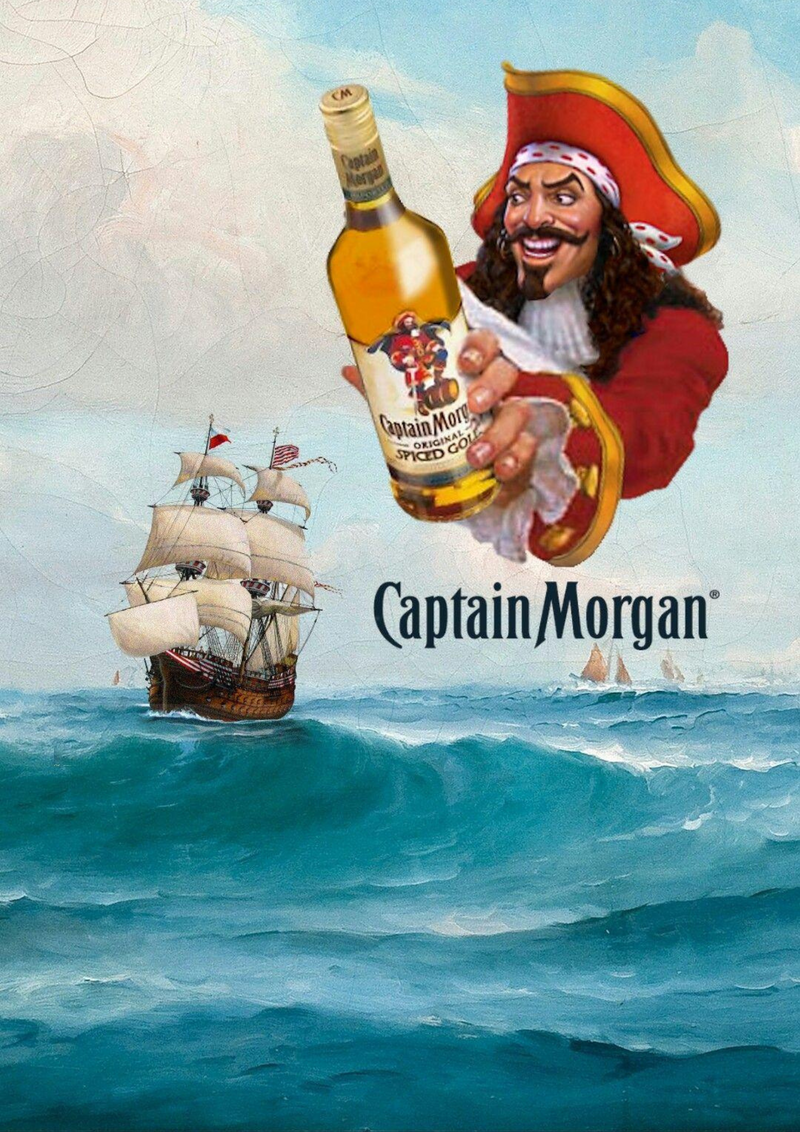 Metalen reclamebord Captain Morgan Rum 20x30 cm
