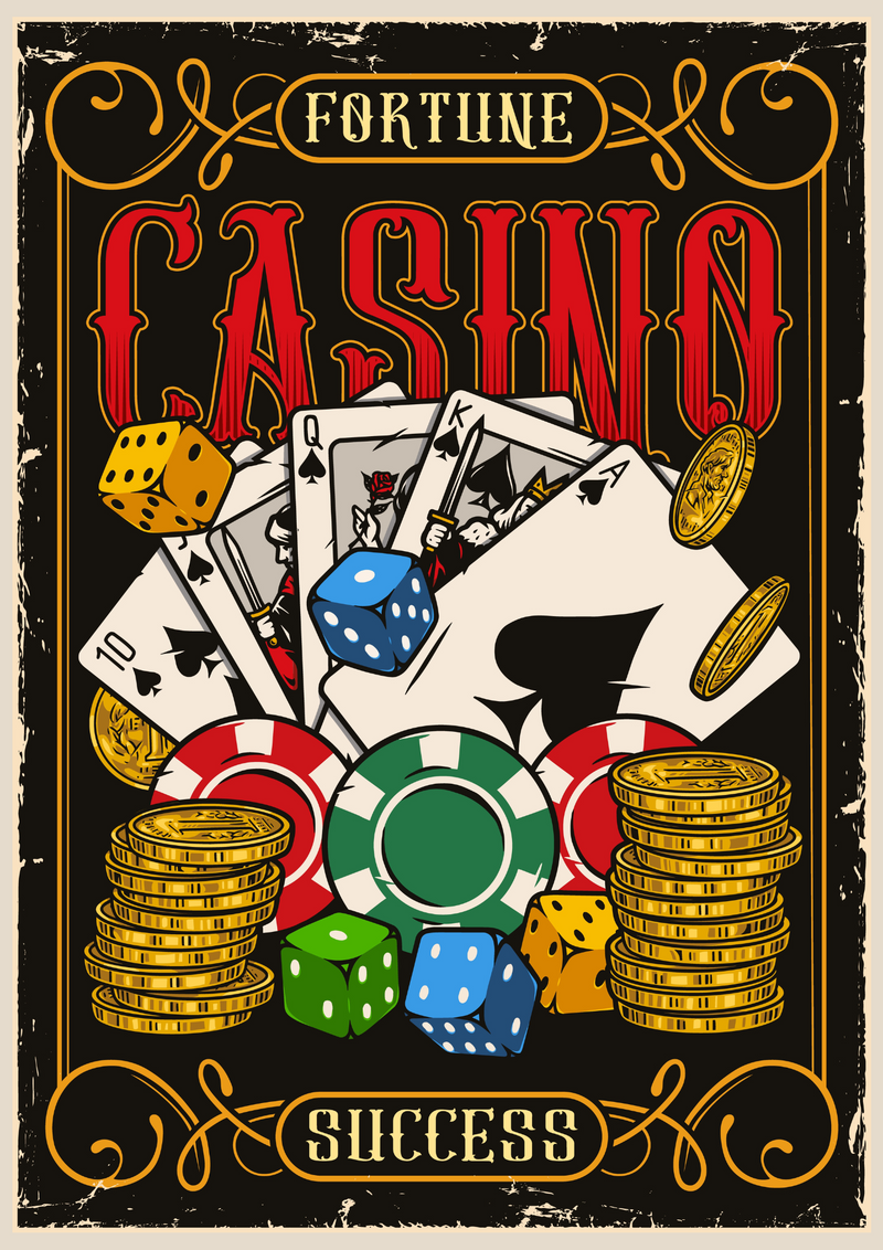 Metalen mancave reclamebord Fortune Casino 20x30 cm