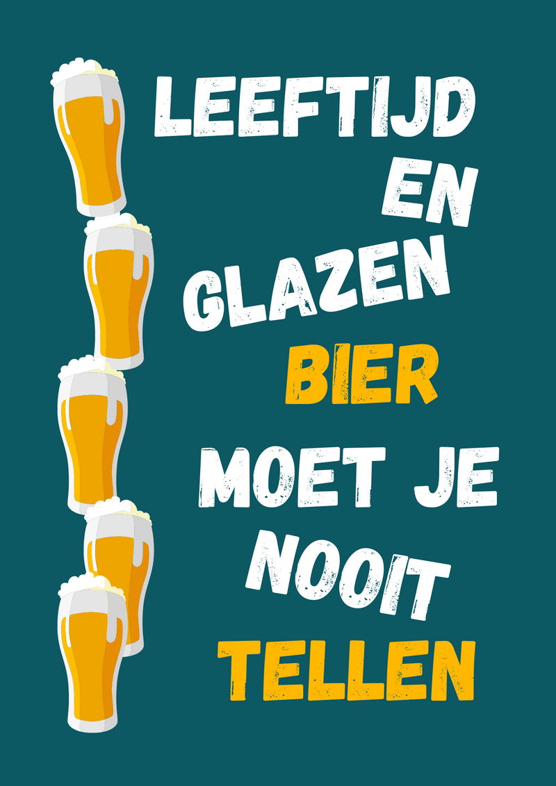 Metalen reclamebord Leeftijd en Bier 20x30 cm