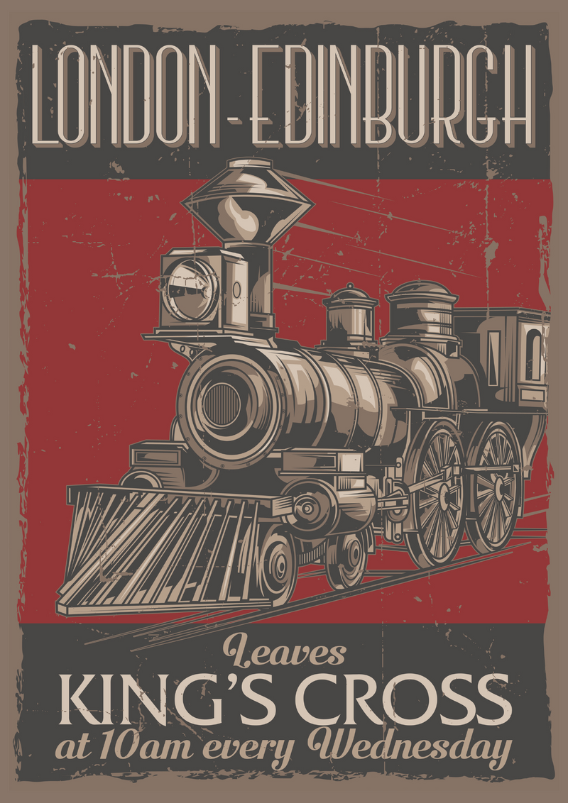 Metalen reclamebord London Train 20x30 cm