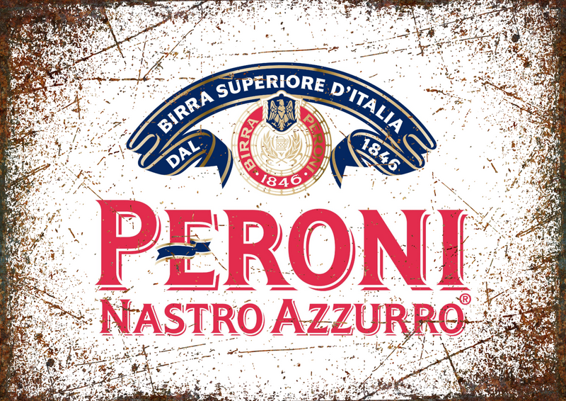 Metalen mancave reclamebord Peroni 20x30 cm