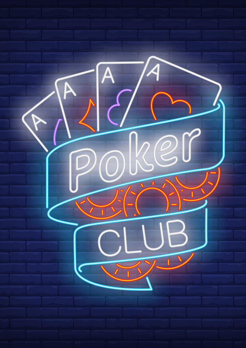 Metalen reclamebord Poker Club 20x30 cm