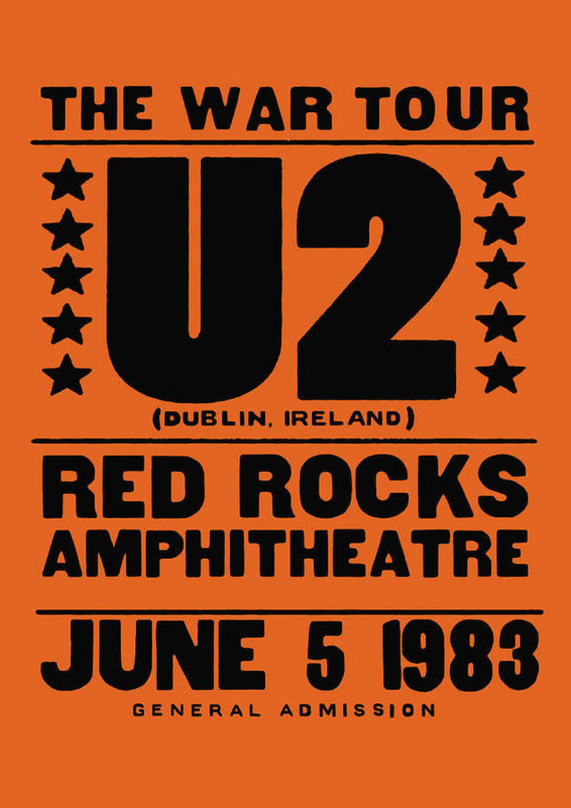 Metalen reclamebord U2 The War Tour 20x30 cm