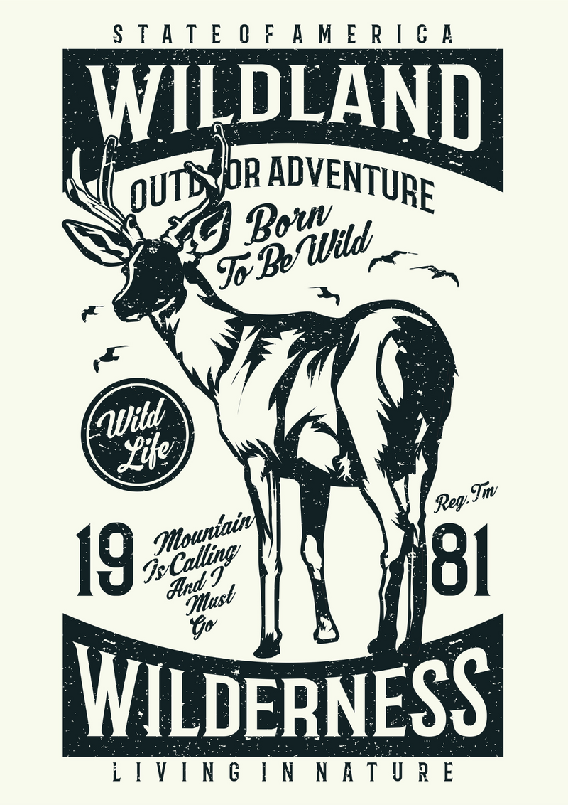 Metalen reclamebord Wildland Wilderness 20x30 cm