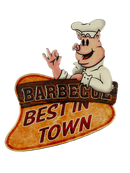 Metalen wandbord Barbecue met reliëfopdruk 40x38 cm