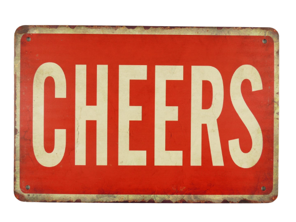 Metalen reclamebord Cheers 20x30 cm