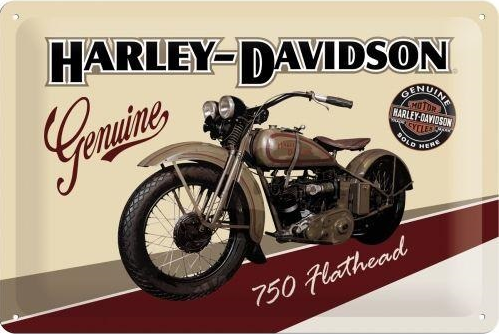 Metalen mancave reclamebord Harley Davidson met reliëf 20x30 cm