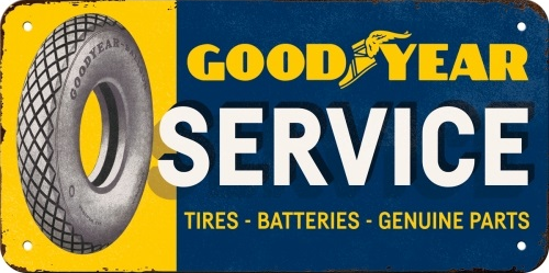 Metalen mancave reclamebord Goodyear Service 10x20 cm