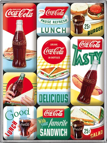 Magneet set Coca Cola Delicious 9 stuks