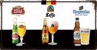 Metalen mancave reclamebord Belgische bieren 15x30 cm