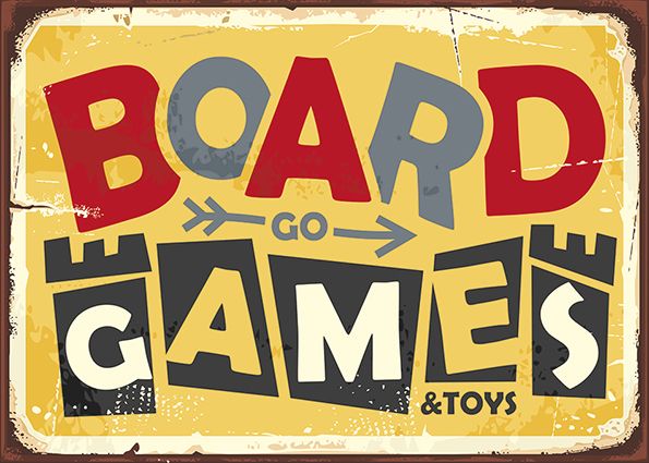 Houten mancave bord Board Games 21x15 cm - allesvooruwmancave.nl