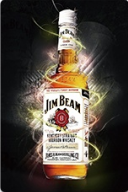 Metalen mancave reclamebord Jim Beam 20x30 cm