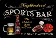 Metalen mancave reclamebord Sports Bar 20x30 cm