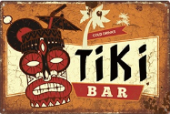 Metalen mancave reclamebord Tiki Bar 20x30 cm