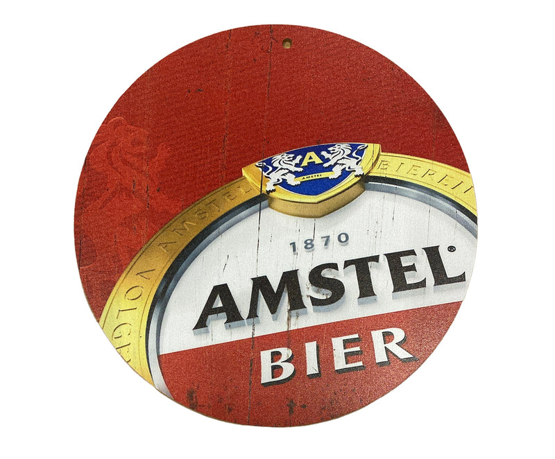 Houten reclamebord Amstel 20x20 cm