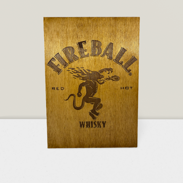 Houten reclamebord Fireball 20x30 cm